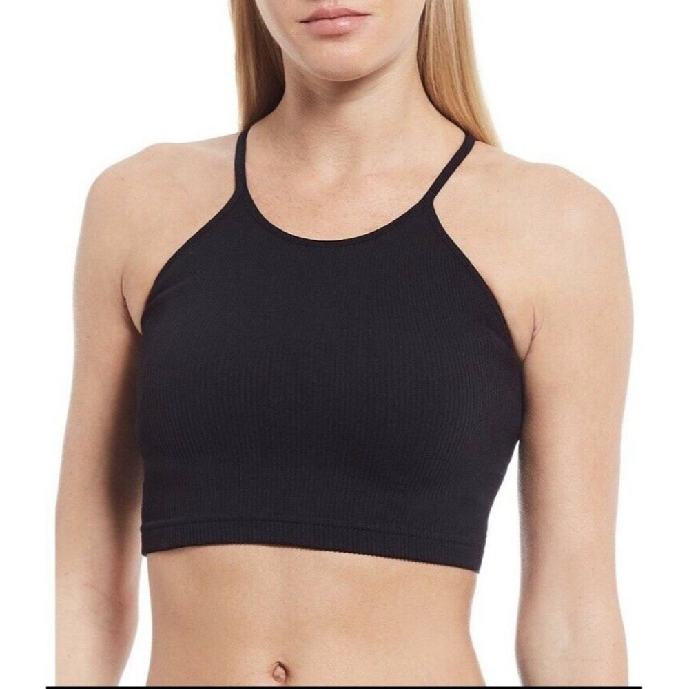FP Movement Cropped Scoop High Neck Run Tank Size M/L NWOT Black